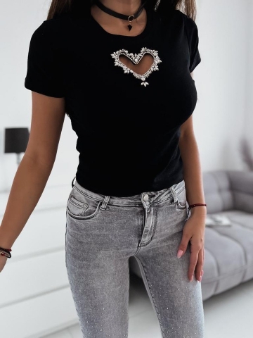 Czarny t-shirt love