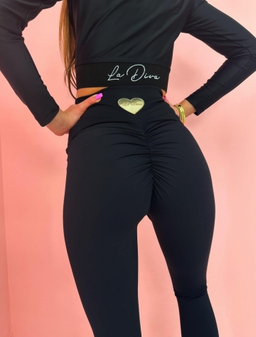 Czarne modelujące legginsy push-up La Diva
